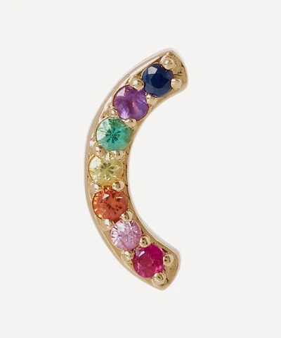 Shop Andrea Fohrman Gold Multi-stone Rainbow Stud Earring