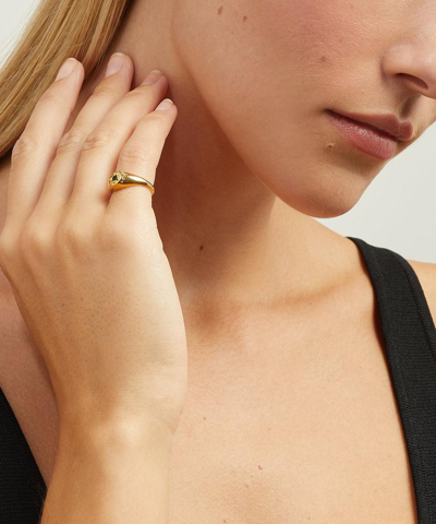 Shop Alex Monroe Gold-plated Emerald Birthstone Ring