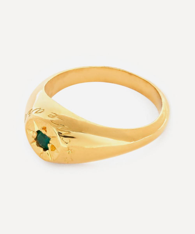 Shop Alex Monroe Gold-plated Emerald Birthstone Ring