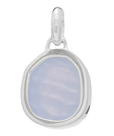 Shop Monica Vinader Silver Siren Medium Blue Lace Agate Bezel Pendant