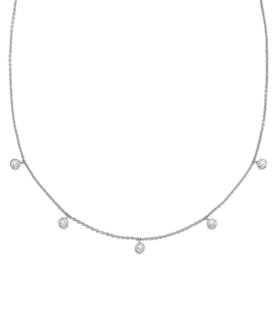 Shop Monica Vinader Silver Fiji Tiny Diamond Button Necklace