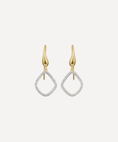 Shop Monica Vinader Gold Plated Vermeil Silver Riva Kite Diamond Earrings
