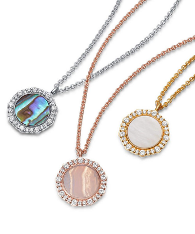 Shop Astley Clarke Rose Gold Plated Vermeil Silver Luna Lace Agate Sapphire Pendant Necklace