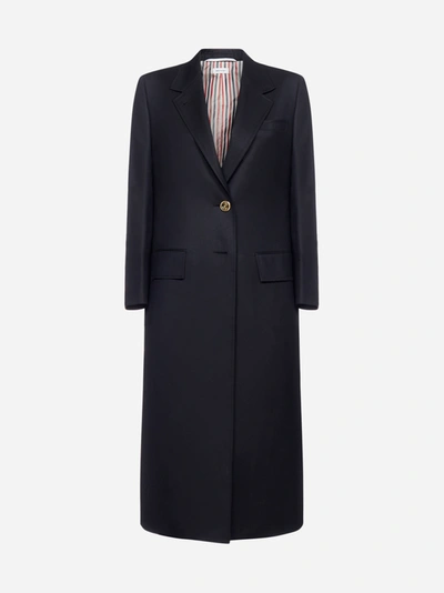 Shop Thom Browne Wool Single-breasted Tailored Coat