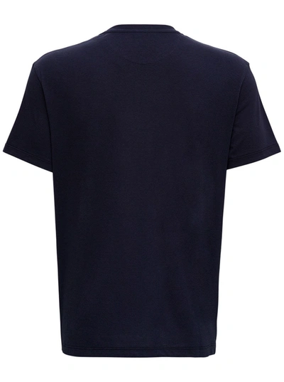 Shop Valentino Blue Cotton T-shirt With Logo