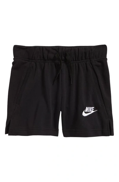 Shop Nike Sportswear Kids' Club French Terry Shorts In Black/ White
