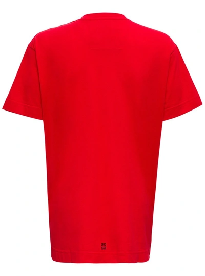 Shop Givenchy Red Jersey T-shirt With Logo