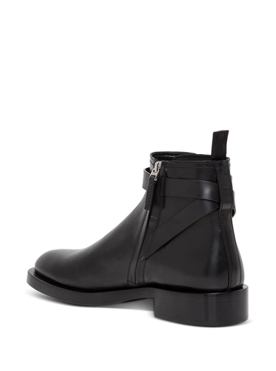 Shop Givenchy Black Leather Boots With Lock Detail