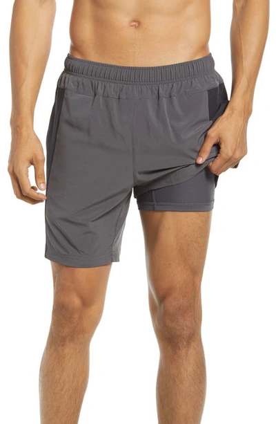Shop Fourlaps Bolt 7 Inch Shorts In Charcoal