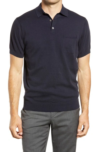 Shop Suitsupply Short Sleeve Polo In Navy