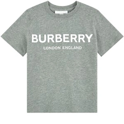 Shop Burberry Grey Melange Robbie Branded T-shirt
