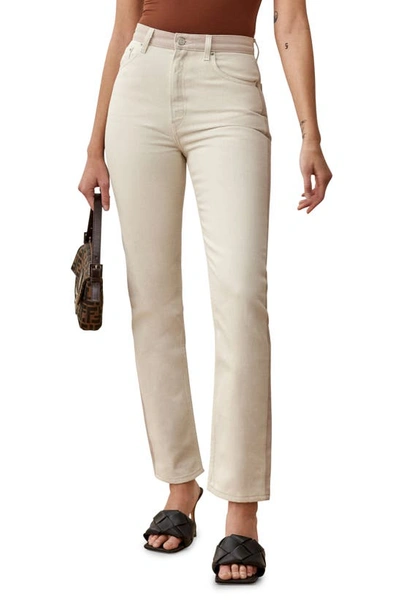 Shop Reformation Cynthia High Waist Reworked Straight Leg Jeans In Clay