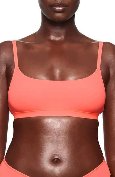 Shop Skims Fits Everybody Scoop Neck Bralette In Neon Coral