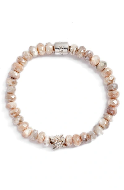 Shop Anzie Bohème Star Moonstone Bead Bracelet In Silver