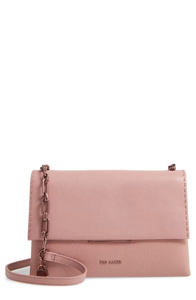 Shop Ted Baker Diilila Leather Crossbody Bag In Dusky Pink
