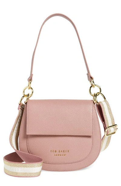 Shop Ted Baker Amali Leather Crossbody Bag In Pink