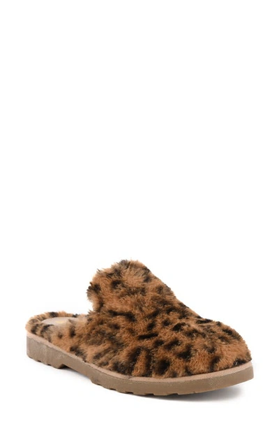 Shop Bc Footwear Prime Time Slipper In Leopard V-fur