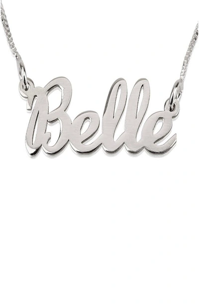 Shop Melanie Marie Personalized Nameplate Necklace In Sterling Silver