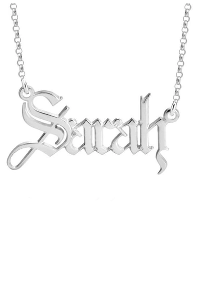 Shop Melanie Marie Personalized Nameplate Necklace In Sterling Silver