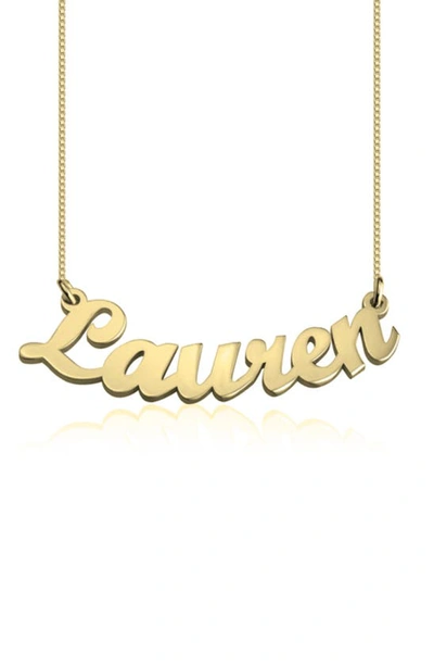 Shop Melanie Marie Personalized Nameplate Pendant Necklace In Gold Plated