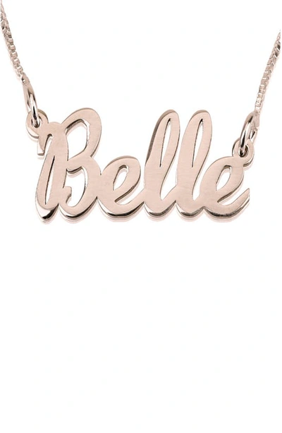 Shop Melanie Marie Personalized Nameplate Necklace In Rose Gold Plated