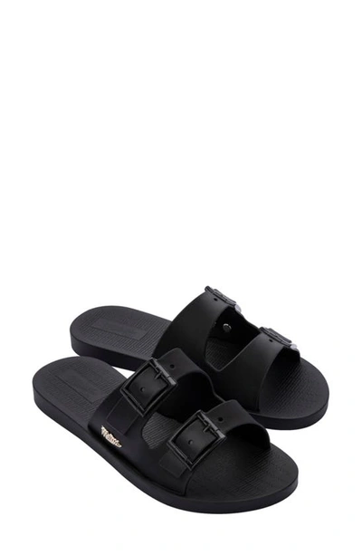 Shop Melissa Sun Malibu Slide Sandal In Black/ Black