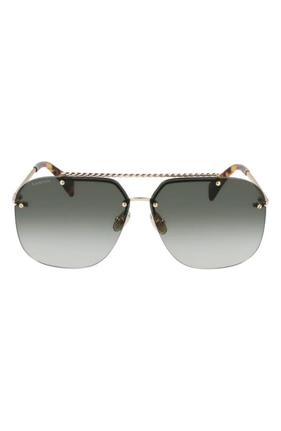 Shop Lanvin Babe 64mm Gradient Oversize Aviator Sunglasses In Gold/ Gradient Green