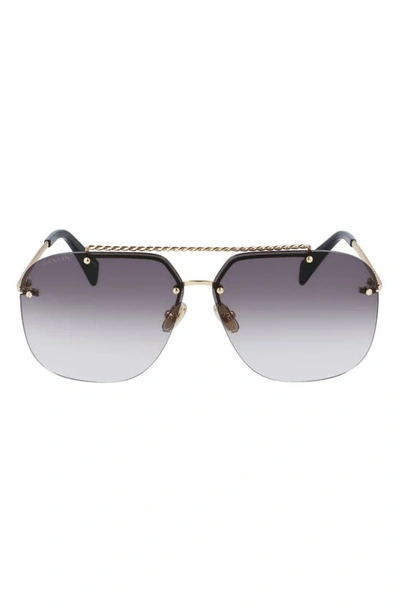 Shop Lanvin Babe 64mm Gradient Oversize Aviator Sunglasses In Gold/ Gradient Grey