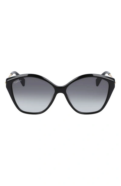 Shop Lanvin Babe 59mm Gradient Cat Eye Sunglasses In Black