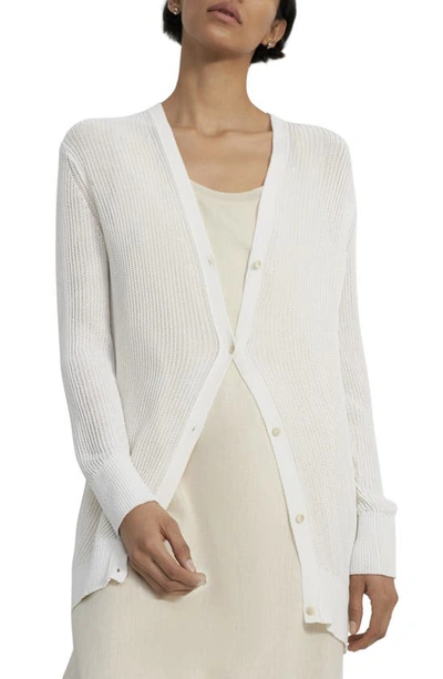 Shop Theory Silk Cardigan In White