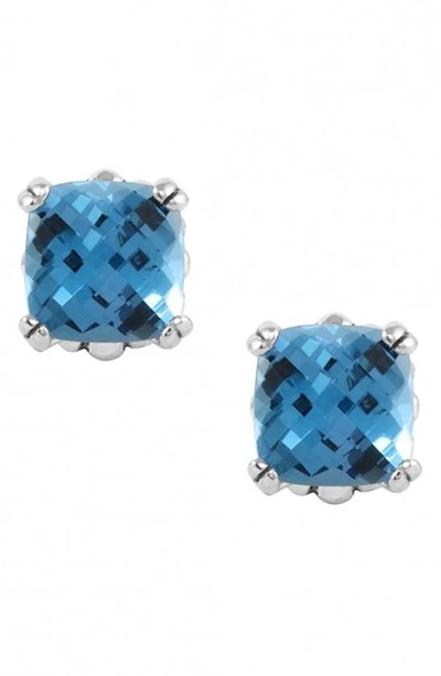 Shop Lagos 'prism' Stud Earrings In Silver/ Blue Topaz