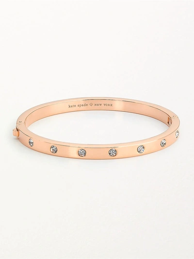 Shop Kate Spade Set In Stone Hinged Bracelet In Rose Gold