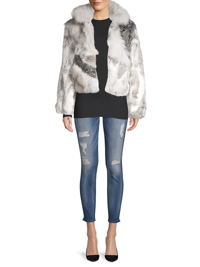 Shop Adrienne Landau Women's Rabbit, Fox And Lamb Fur Crop Jacket In Grey
