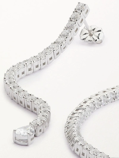 Shop Adriana Orsini Svelte Rhodium-plated Silver & Cubic Zirconia Linear Earrings