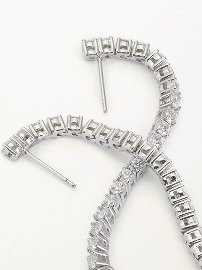 Shop Adriana Orsini Svelte Rhodium-plated Silver & Cubic Zirconia Linear Earrings