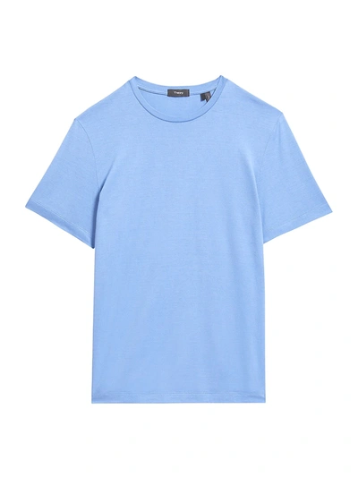 Shop Theory Regular-fit Clean Silk & Cotton T-shirt In Skyline