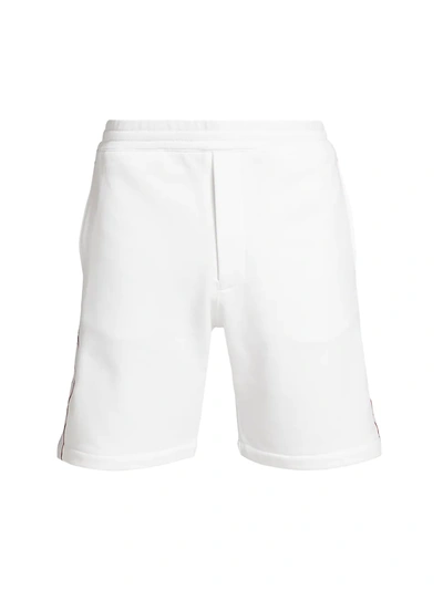 Shop Alexander Mcqueen Men's Logo Tape Shorts In White Mix