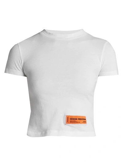 Shop Heron Preston Logo Baby Cropped T-shirt In White