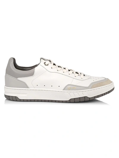 Shop Alfred Dunhill Men's Court Elite Trainer Sneakers In Soft Grey