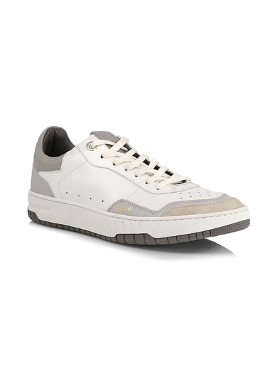 Shop Alfred Dunhill Men's Court Elite Trainer Sneakers In Soft Grey