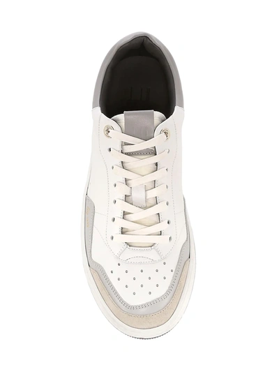 Shop Alfred Dunhill Men's Court Elite Trainer Sneakers In Soft Grey