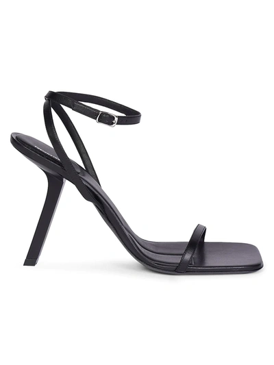 Shop Balenciaga Void Leather Sandals In Black