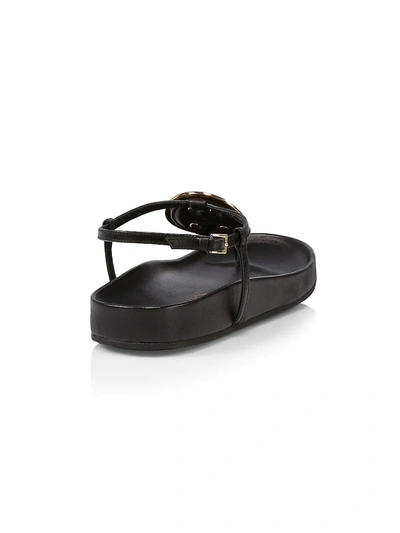 Shop Tory Burch Patos Leather Thong Sandals In Perfect Black