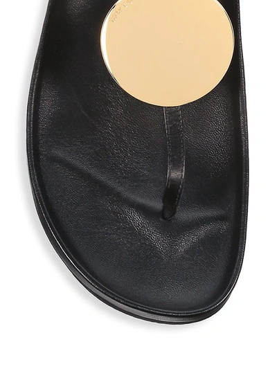Shop Tory Burch Patos Leather Thong Sandals In Perfect Black