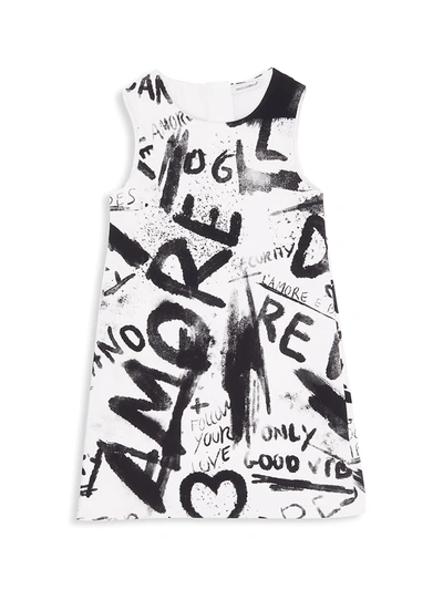 Shop Dolce & Gabbana Little Girl's & Girl's Logo Graffiti-print Dress