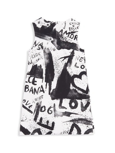Shop Dolce & Gabbana Little Girl's & Girl's Logo Graffiti-print Dress