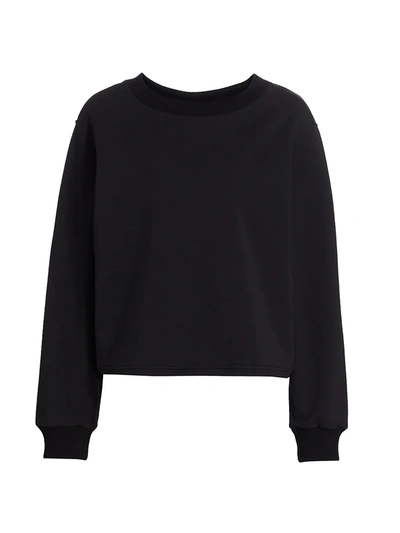 Shop Varley Weston Slit Back Sweatshirt In Black