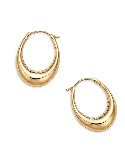 Shop Futura Women's Essentials Reflective 18k Yellow Gold Hoop Earrings