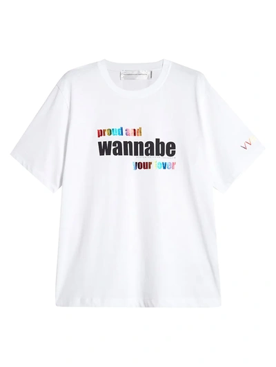 Shop Victoria Beckham Proud And Wannabe Your Lover T-shirt In White