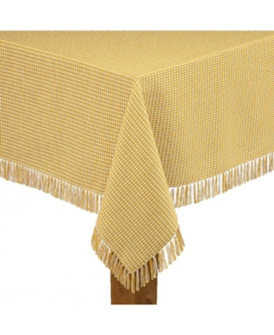 Lintex Homespun Gold 100% Cotton Tablecloth 70" Round In Gold